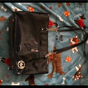 Black PU MK tote
